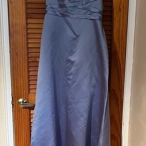 Bill Levkoff Strapless Satin Gown in Light Blue 18